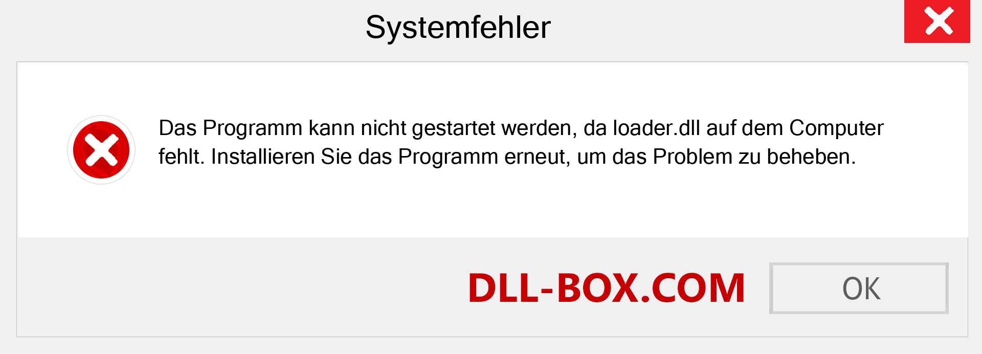 loader.dll-Datei fehlt?. Download für Windows 7, 8, 10 - Fix loader dll Missing Error unter Windows, Fotos, Bildern